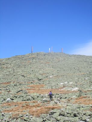 Jenn climbing Mt Washington